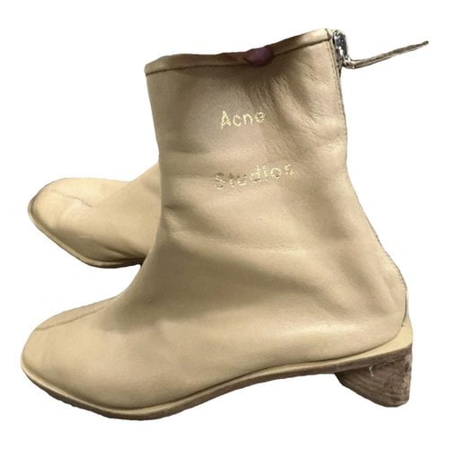 Pre-owned Acne Studios Leather Boots In Beige