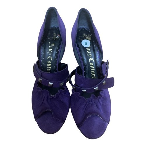 Pre-owned Juicy Couture Velvet Heels In Purple