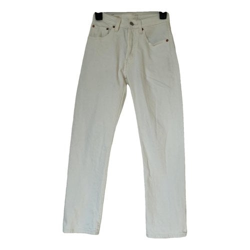 Pre-owned Levi's Straight Pants In White