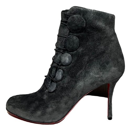 Pre-owned Christian Louboutin Ankle Boots In Grey