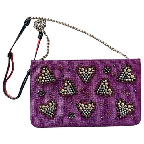Pre-owned Christian Louboutin Loubiposh Glitter Handbag In Purple