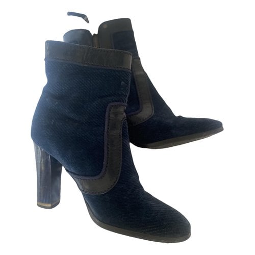 Pre-owned Stella Mccartney Velvet Boots In Blue