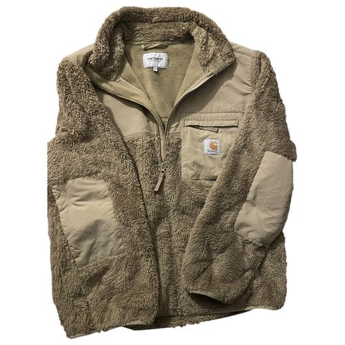 Pre-owned Carhartt Faux Fur Vest In Beige