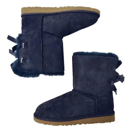 Pre-owned Ugg Shearling Snow Boots In Blue
