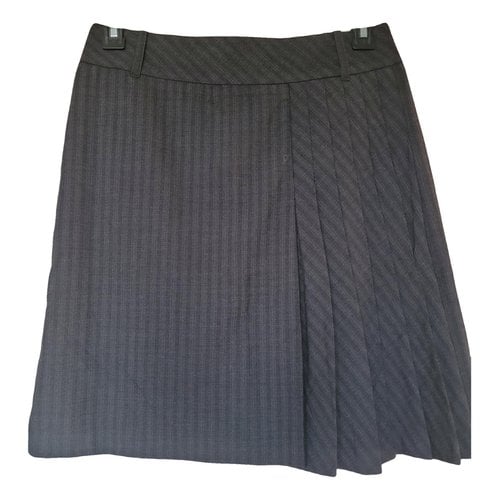 Pre-owned Manoukian Wool Mid-length Skirt In Black