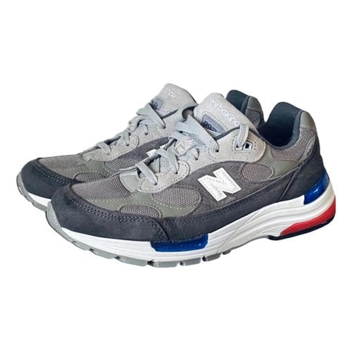 Pre-owned New Balance Leather Low Trainers In Grey