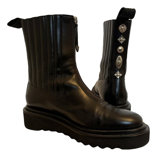 Pre-owned Toga Leather Boots In Black