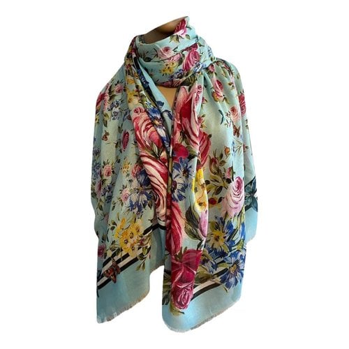 Pre-owned Dolce & Gabbana Silk Stole In Blue