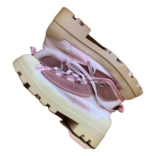 Pre-owned Acne Studios Leather Trainers In Pink