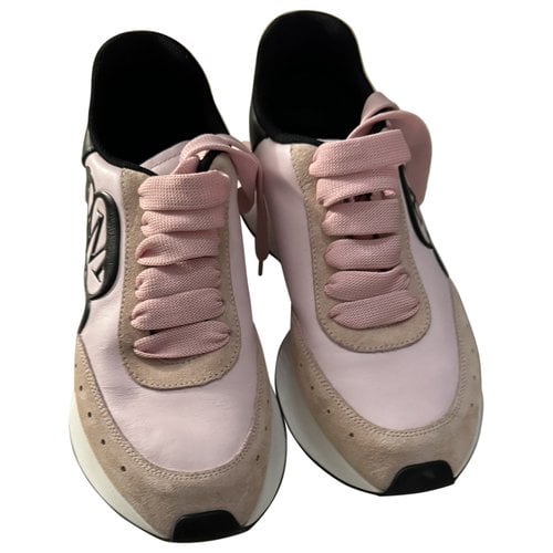 Pre-owned Alexander Mcqueen Sprint Runner Leather Trainers In Pink
