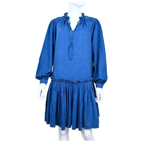 Pre-owned Closed Mid-length Dress In Blue