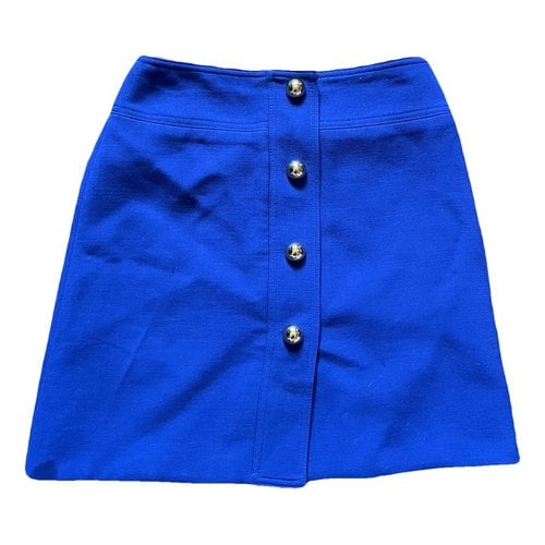 Pre-owned Prada Wool Mini Skirt In Blue