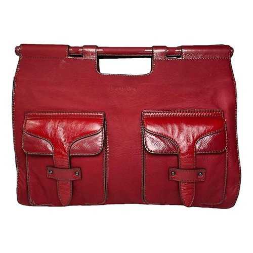 Pre-owned Loewe Postal Leather Handbag In Red