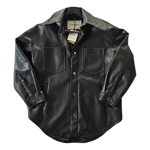 Pre-owned Nanushka Leather Biker Jacket In Black