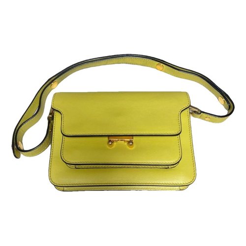 Pre-owned Marni Trunk Leather Crossbody Bag In Yellow