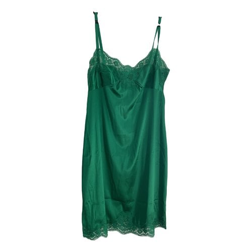 Pre-owned Dolce & Gabbana Silk Mini Dress In Green