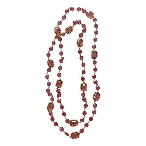 Pre-owned Chanel Long Necklace In Purple