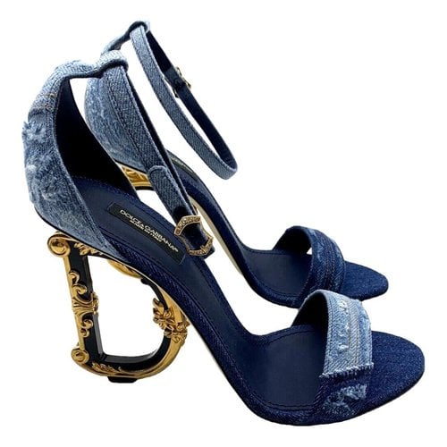 Pre-owned Dolce & Gabbana Cloth Heels In Blue
