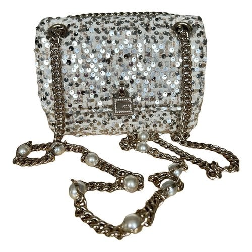 Pre-owned Guess Glitter Bag In Beige