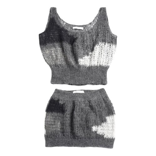 Pre-owned Miu Miu Wool Twin-set In Grey