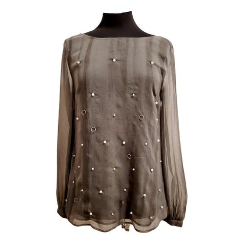 Pre-owned Guess Silk Blouse In Grey