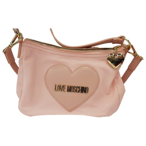 Pre-owned Moschino Love Cloth Crossbody Bag In Pink