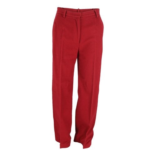 Pre-owned Max Mara Straight Pants In Red