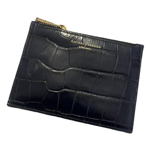 Pre-owned Aspinal Of London Leather Wallet In Navy