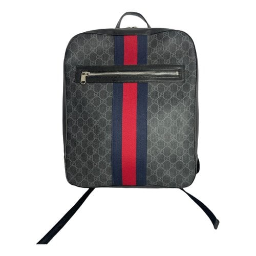 Pre-owned Gucci Ophidia Cloth Backpack In Grey