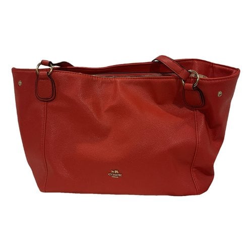 Pre-owned Coach Leather Handbag In Red