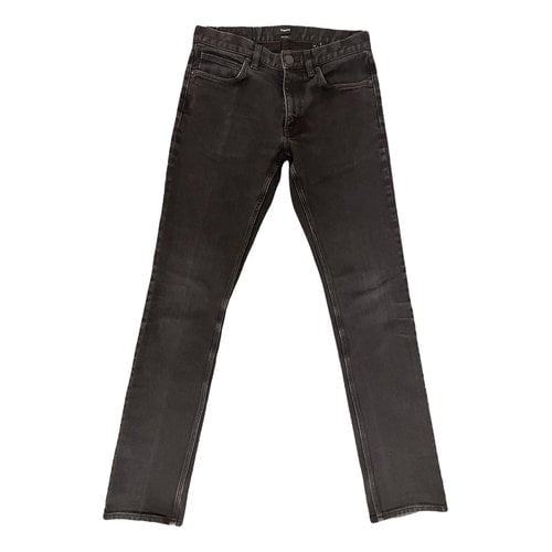 Pre-owned Theory Slim Jeans In Black