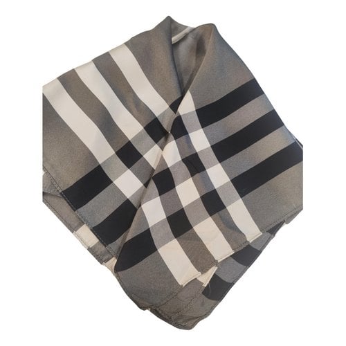 Pre-owned Burberry Silk Handkerchief In Grey