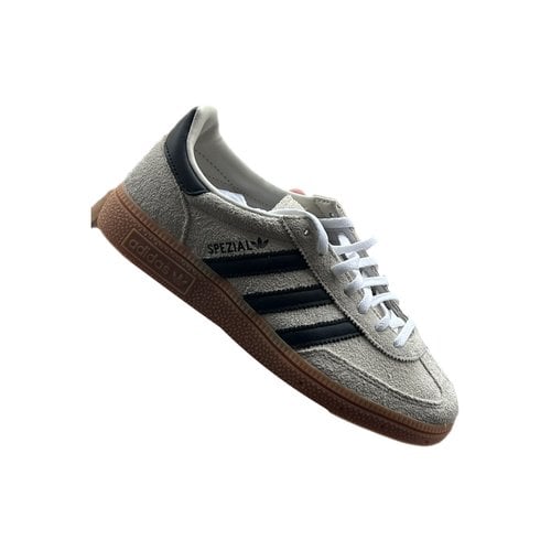 Pre-owned Adidas Originals Faux Fur Trainers In Beige