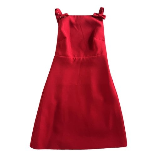 Pre-owned Miu Miu Wool Mini Dress In Red