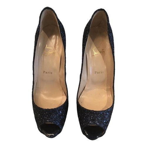 Pre-owned Christian Louboutin Very Privé Leather Heels In Blue