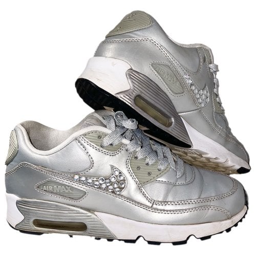 Pre-owned Nike Air Max 1 Leather Trainers In Grey
