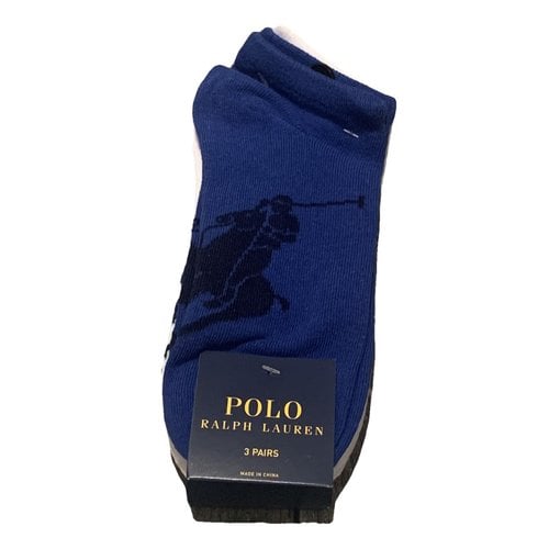 Pre-owned Polo Ralph Lauren Low Trainers In Navy