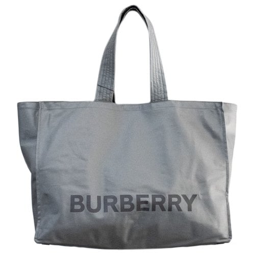 Pre-owned Burberry Tote In Grey