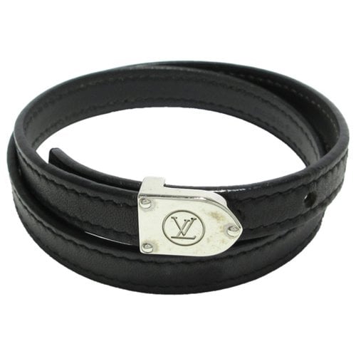Pre-owned Louis Vuitton Leather Bracelet In Black