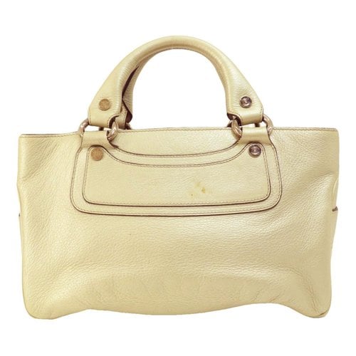 Pre-owned Celine Leather Handbag In Gold