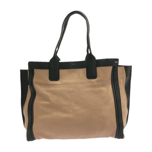 Pre-owned Chloé Leather Tote In Beige