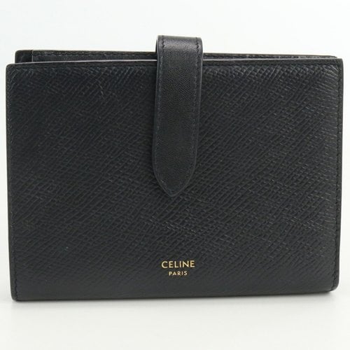 Pre-owned Celine Leather Wallet In Black