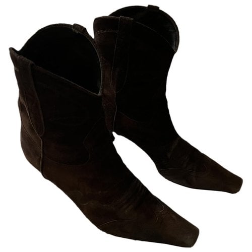 Pre-owned Khaite Boots In Brown
