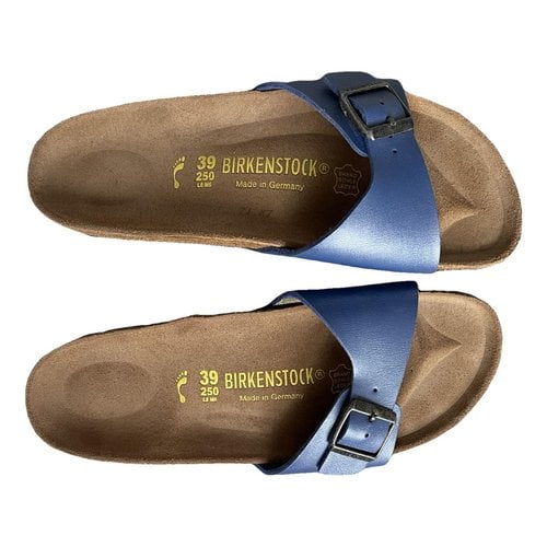 Pre-owned Birkenstock Leather Sandal In Blue