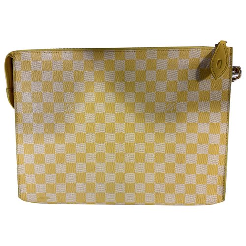 Pre-owned Louis Vuitton Cloth Wallet In Yellow