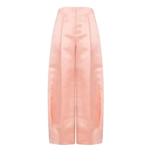Pre-owned Fendi Silk Trousers In Pink