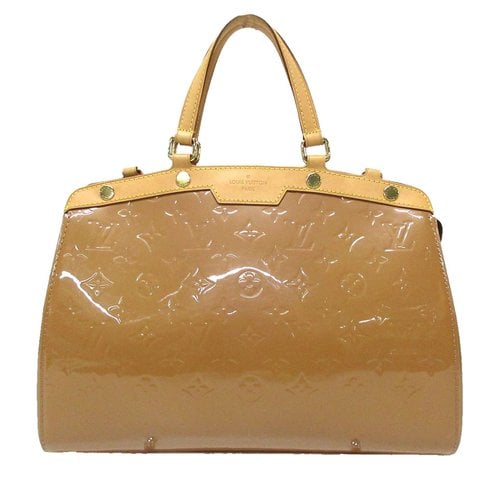 Pre-owned Louis Vuitton Bréa Patent Leather Handbag In Brown