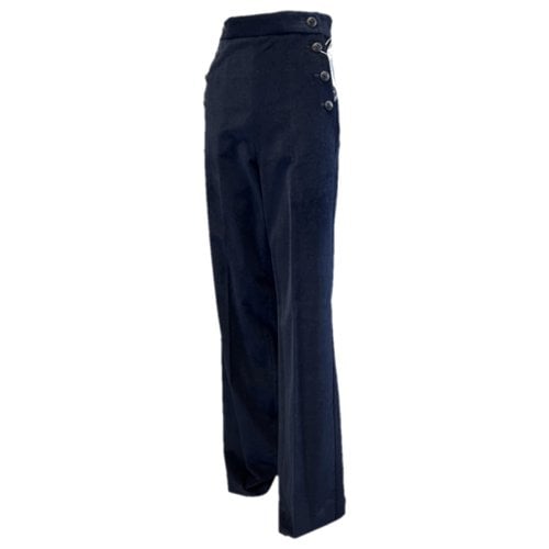 Pre-owned Max Mara Atelier Velvet Large Pants In Blue
