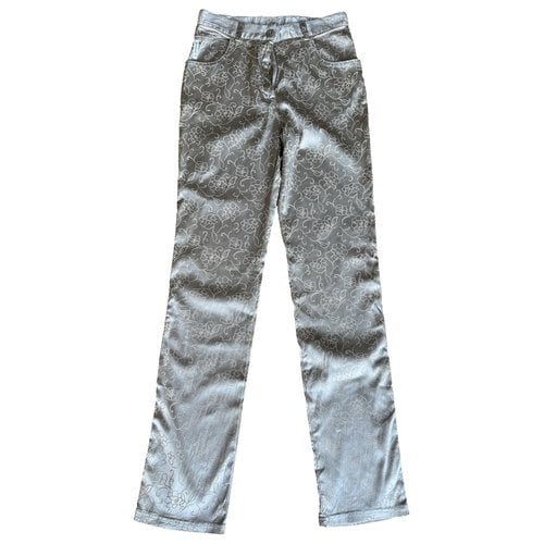 Pre-owned Armani Jeans Straight Pants In Metallic