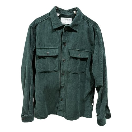 Pre-owned Selected Velvet Shirt In Green